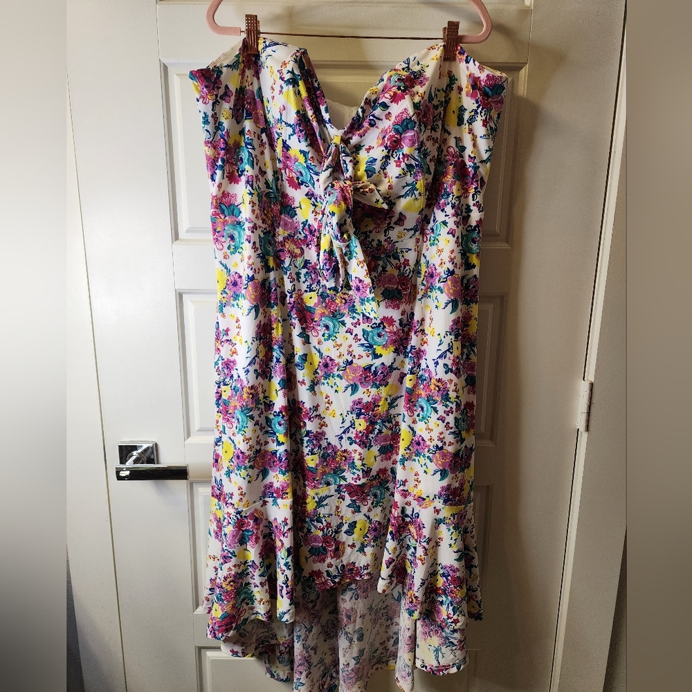 REBDOLLS‎ 4X Floral Strapless High Low Dress